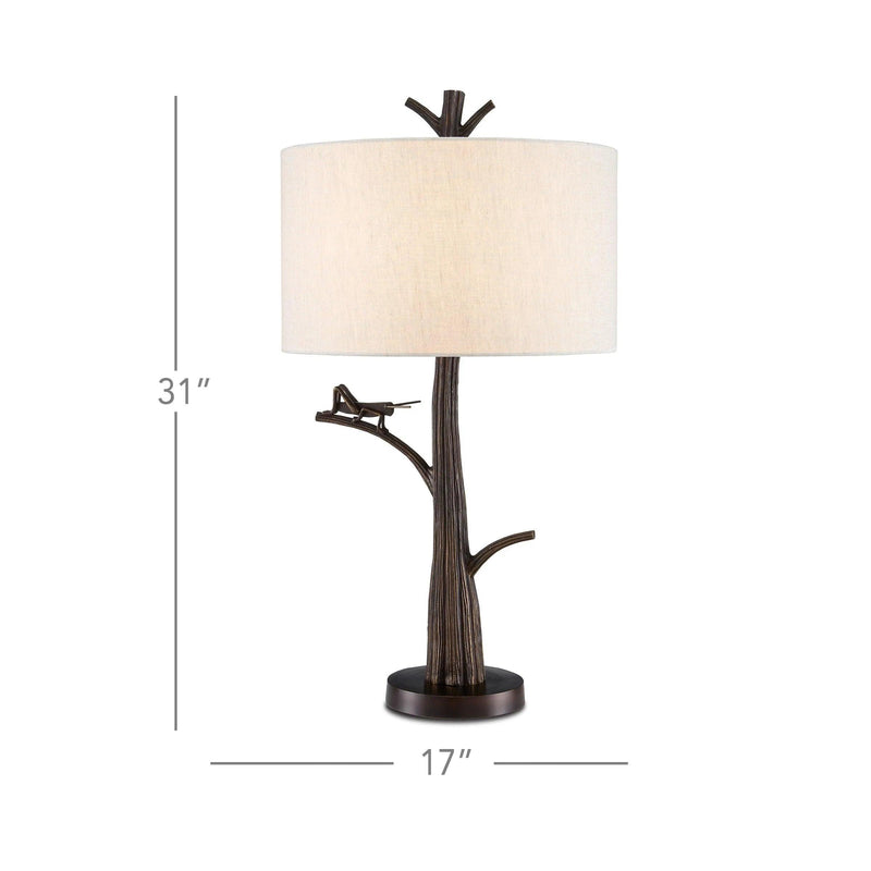 Bronze Grasshopper Table Lamp Table Lamps LOOMLAN By Currey & Co