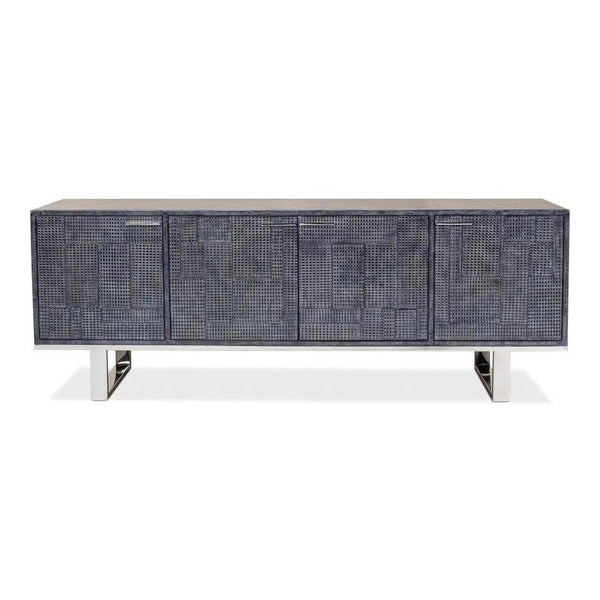 Bronzini Credenza Large Blue Cabinet for Living Room Sideboards LOOMLAN By Sarreid