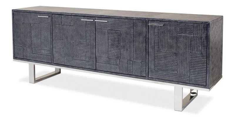 Bronzini Credenza Large Blue Cabinet for Living Room Sideboards LOOMLAN By Sarreid