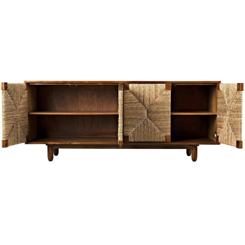 Brook Teak Wood Sideboard With 4 Doors Sideboards LOOMLAN By Noir