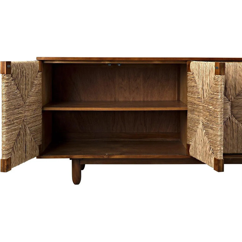 Brook Teak Wood Sideboard With 4 Doors Sideboards LOOMLAN By Noir