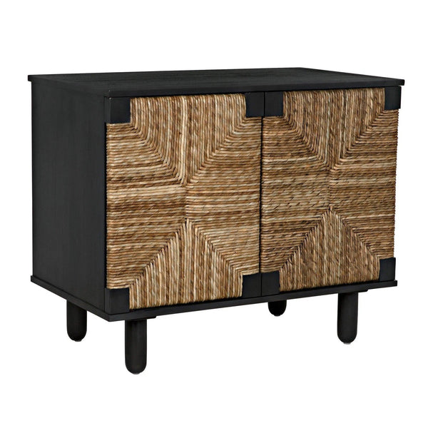 Brook Wood Black Sideboard With 2 Doors Sideboards LOOMLAN By Noir