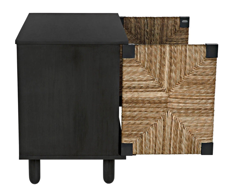 Brook Wood Black Sideboard With 2 Doors Sideboards LOOMLAN By Noir