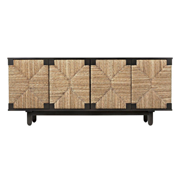 Brook Wood Black Sideboard with 4 Doors Sideboards LOOMLAN By Noir