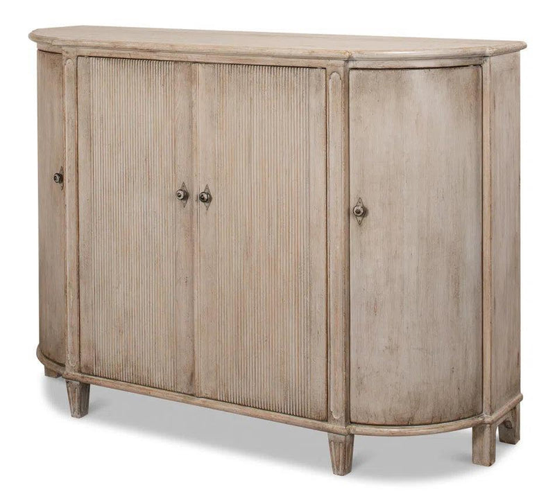 Brooks Demilune Stone Grey Sideboards LOOMLAN By Sarreid