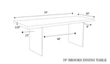 Brooks Glass Base Wooden Rectangular Dining Table Dining Tables LOOMLAN By Urbia