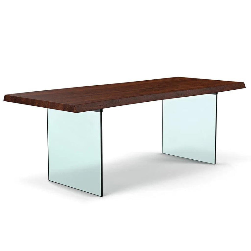 Brooks Glass Base Wooden Rectangular Dining Table Dining Tables LOOMLAN By Urbia