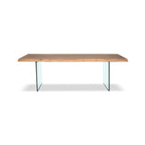 Brooks Glass Base Wooden Rectangular Dining Table Dining Tables LOOMLAN By Urbia