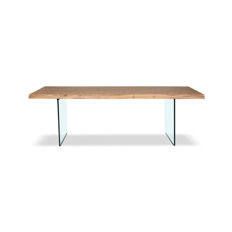 Brooks Glass Base Wooden Rectangular Dining Table Dining Tables LOOMLAN By Urbia