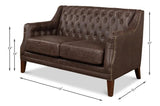 Brooks Leather Tufted 2 Seat Sofa Sofas & Loveseats LOOMLAN By Sarreid