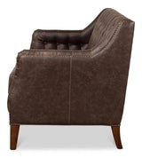 Brooks Leather Tufted 2 Seat Sofa Sofas & Loveseats LOOMLAN By Sarreid