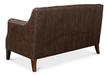 Brooks Leather Tufted 2 Seat Sofa Sofas & Loveseats LOOMLAN By Sarreid