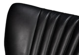 Brooks Metal and Leather Black Swivel Arm Chair Office Chairs LOOMLAN By Sarreid