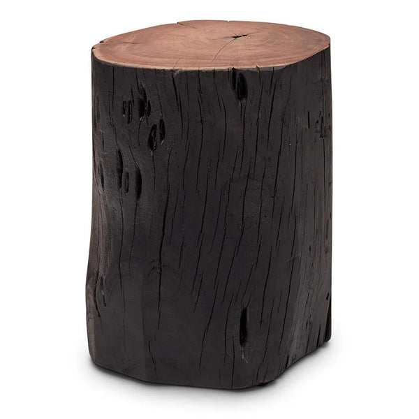 Brooks Solid Acacia Wood Stump Poufs and Stools LOOMLAN By Urbia