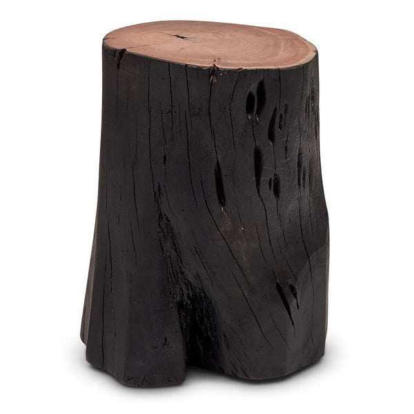 Brooks Solid Acacia Wood Stump Poufs and Stools LOOMLAN By Urbia