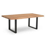 Brooks U Base Wooden Rectangular Dining Table Dining Tables LOOMLAN By Urbia