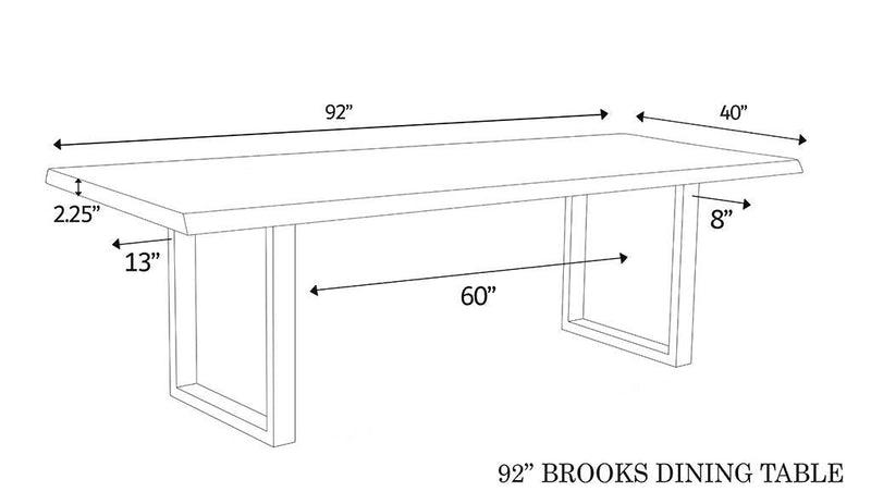 Brooks U Base Wooden Rectangular Dining Table Dining Tables LOOMLAN By Urbia