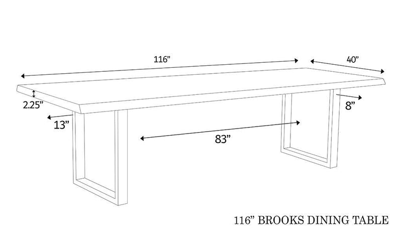 Brooks U Base Wooden Rectangular Dining Table Dining Tables LOOMLAN By Urbia