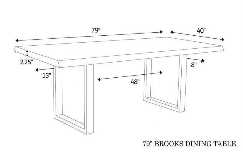 Brooks U Base Wooden Rectangular Dining Table Dining Tables LOOMLAN By Urbia