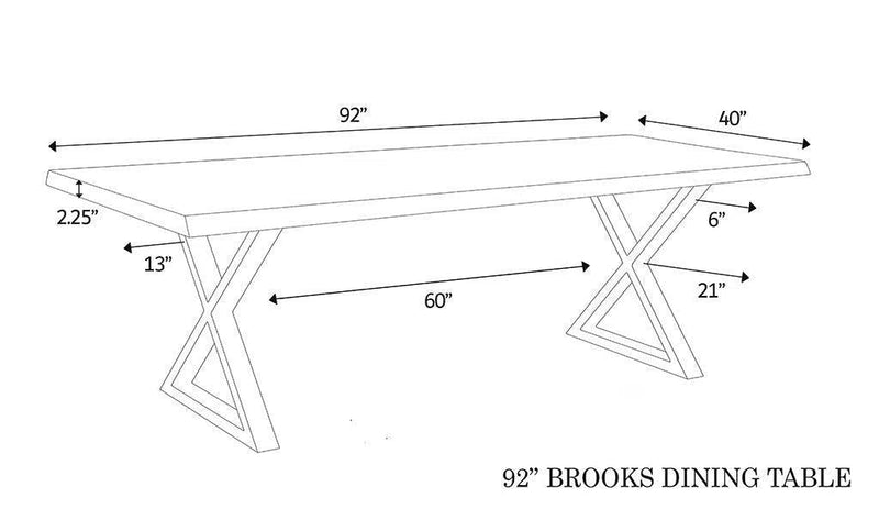 Brooks X Base Wooden Rectangular Dining Table Dining Tables LOOMLAN By Urbia