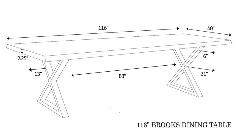 Brooks X Base Wooden Rectangular Dining Table Dining Tables LOOMLAN By Urbia