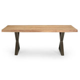 Brooks X Base Wooden Rectangular Dining Table Dining Tables LOOMLAN By Urbia