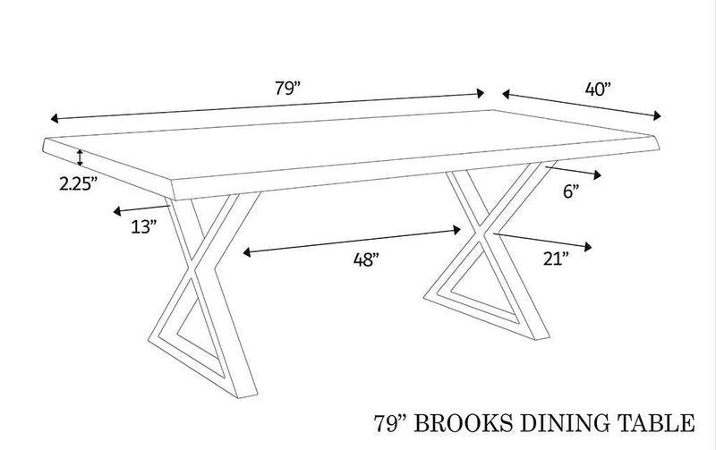 Brooks X Base Wooden Rectangular Dining Table Dining Tables LOOMLAN By Urbia