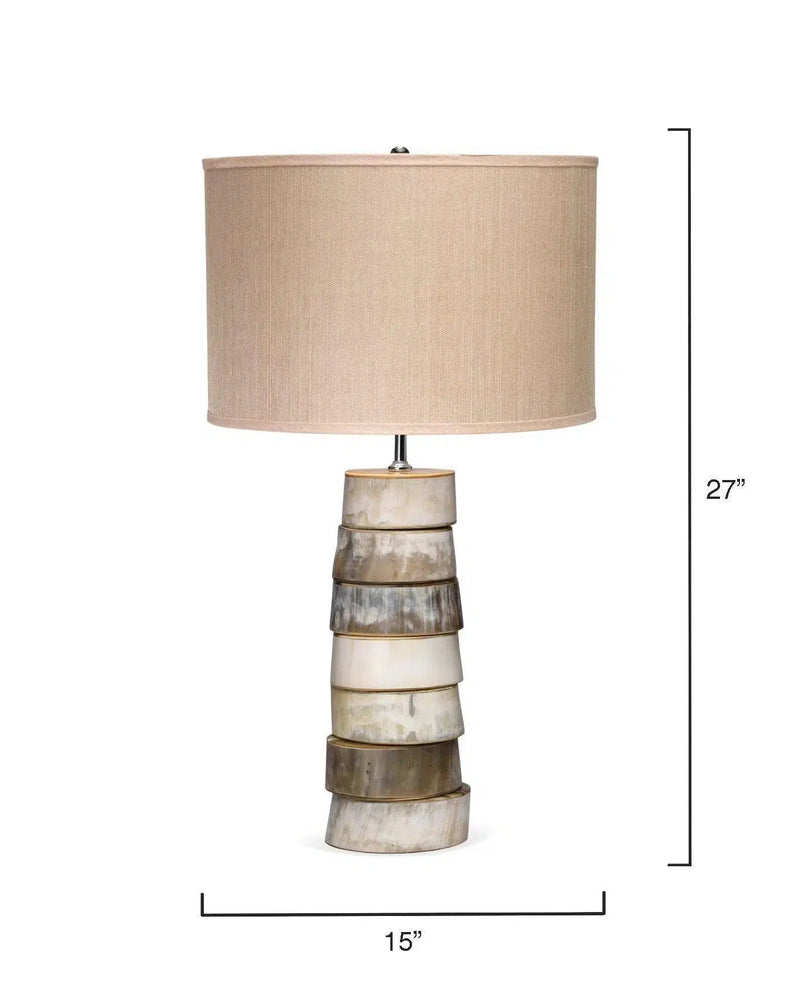 Brown Buffalo Faux Horn Stacked Table Lamp Table Lamps LOOMLAN By Jamie Young