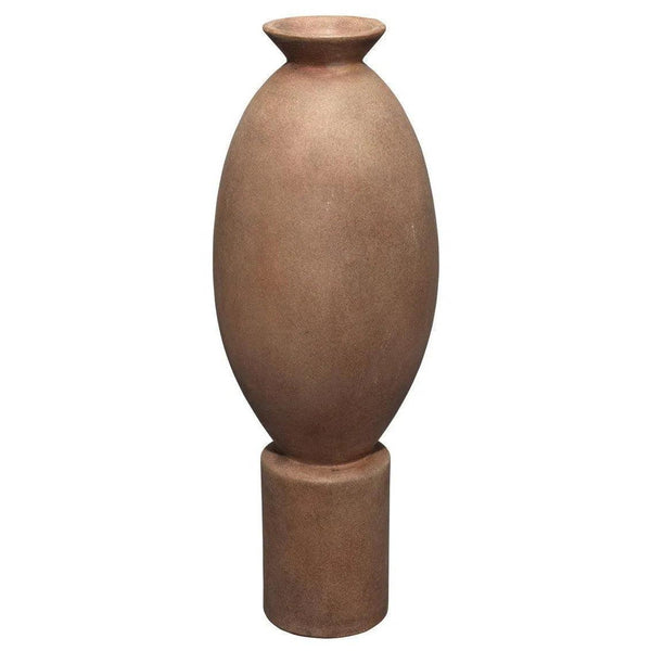 Brown Ceramic Elevated Decorative Vase Vases & Jars LOOMLAN By Jamie Young