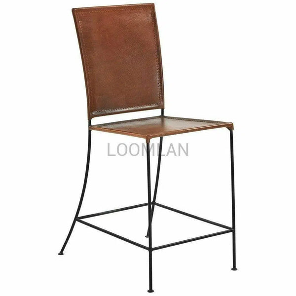 Brown Leather Dining Counter Height Chair Minimalist Crush Counter Stools LOOMLAN By LOOMLAN