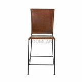 Brown Leather Dining Counter Height Chair Minimalist Crush Counter Stools LOOMLAN By LOOMLAN