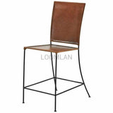 Brown Leather Dining Counter Height Chair Minimalist Crush Counter Stools LOOMLAN By LOOMLAN