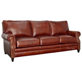 Brown Leather Sofa 3 Seater Leather Couch American Made Sofas & Loveseats LOOMLAN By Uptown Sebastian