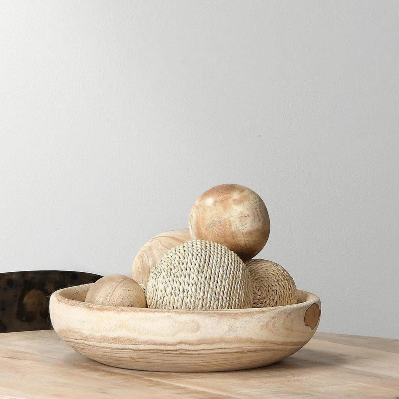 Brown Paulownia Wood Laurel Wooden Bowl Boxes & Bowls LOOMLAN By Jamie Young