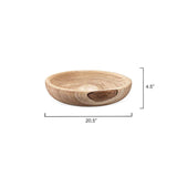 Brown Paulownia Wood Laurel Wooden Bowl Boxes & Bowls LOOMLAN By Jamie Young