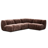 Brown Performance Fabric Modular Sectional Sofa - 4 Piece Set Modular Sofas LOOMLAN By LH Imports