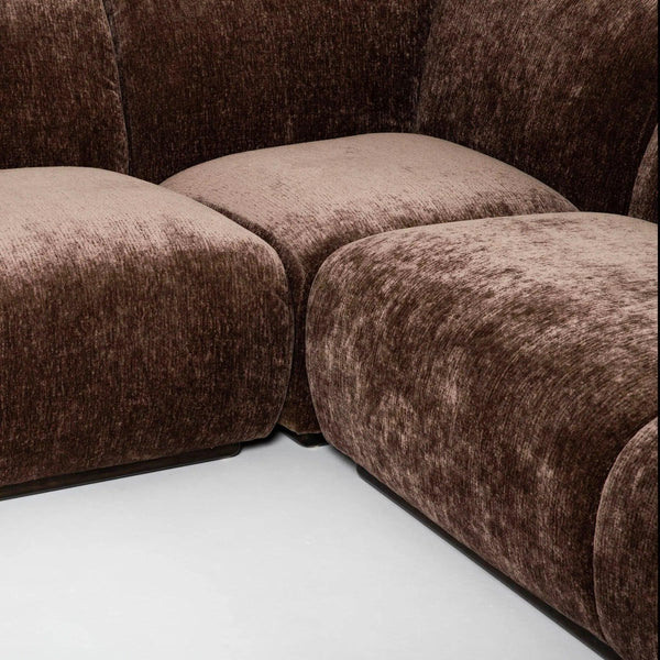 Brown Performance Fabric Modular Sectional Sofa - 4 Piece Set Modular Sofas LOOMLAN By LH Imports