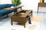 Brown Rectangle Coffee Table Lift Top and Storage Coffee Tables LOOMLAN By LH Imports