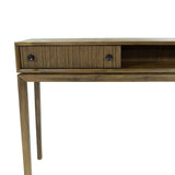 Brown Slim Console Table With Drawers and Shelves Console Tables LOOMLAN By LH Imports