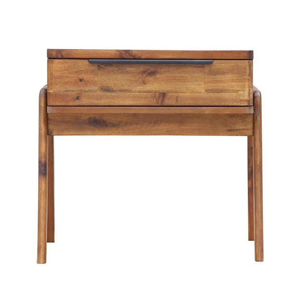 Brown Square Side Table With Drawers Wood Top With Wood Base Side Tables LOOMLAN By LH Imports