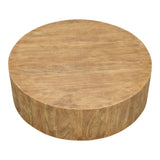 Brutus Barnwood Round Coffee Table With Drawers Round Block Coffee Tables LOOMLAN By Sarreid