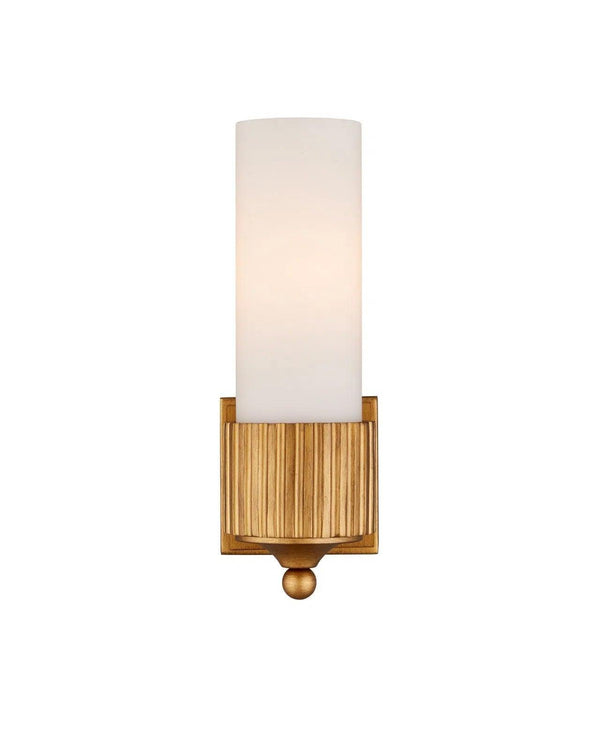 Bryce Composite and Glass Gold Bath Wall Sconce Wall Sconces LOOMLAN By Currey & Co