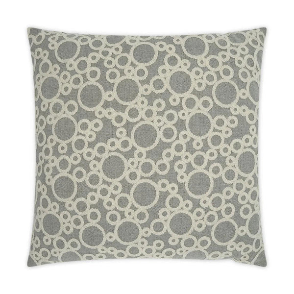 Bubbles Grey Throw Pillow With Insert Throw Pillows LOOMLAN By D.V. Kap