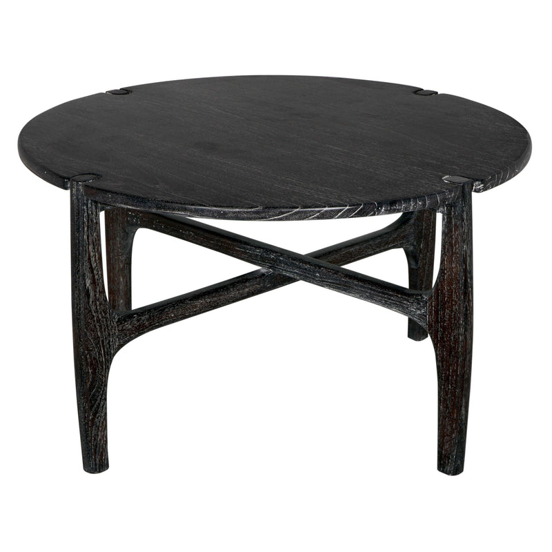 Bucks Wood Black Round Coffee Table Coffee Tables LOOMLAN By Noir