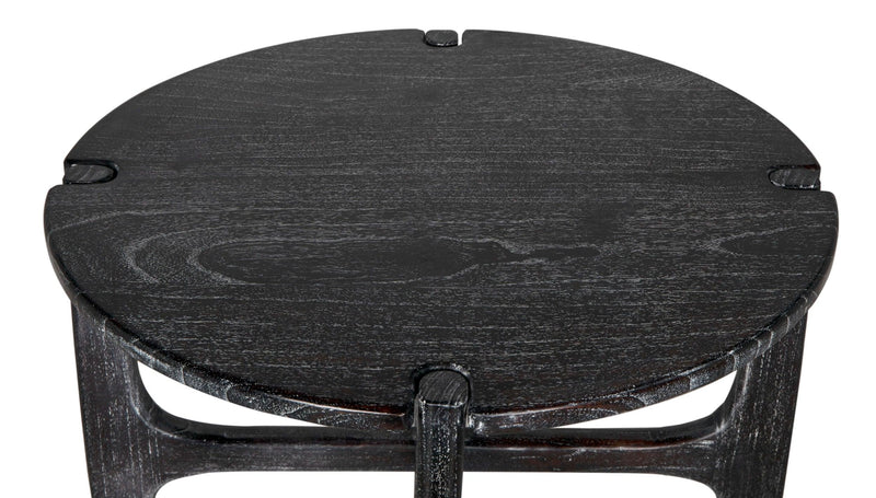 Bucks Wood Black Round Coffee Table Coffee Tables LOOMLAN By Noir