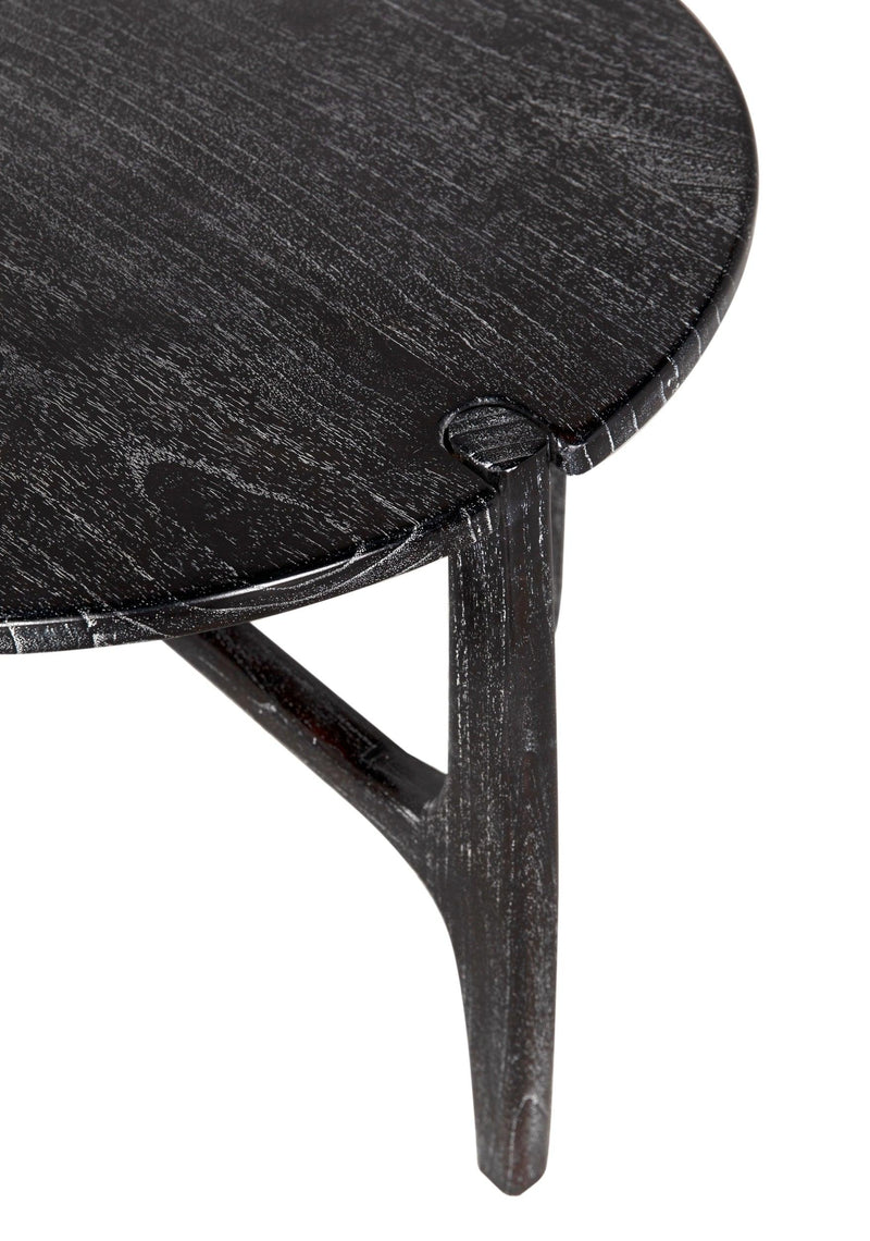 Bucks Wood Black Round Side Table Side Tables LOOMLAN By Noir