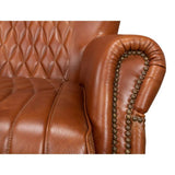 Bugatti Brown Leather Accent Arm Chair Accent Chairs LOOMLAN By Sarreid