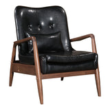 Bully Lounge Chair & Ottoman Black Ottomans LOOMLAN By Zuo Modern