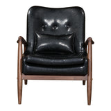 Bully Lounge Chair & Ottoman Black Ottomans LOOMLAN By Zuo Modern