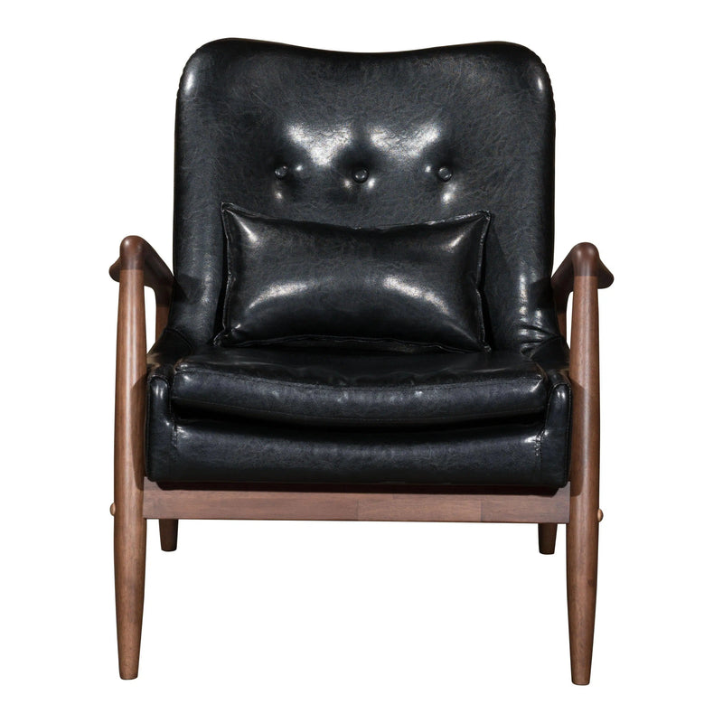 Bully Lounge Chair & Ottoman Black Ottomans LOOMLAN By Zuo Modern